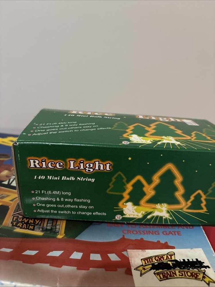 GOLD ORANGE RICE LIGHTS 140 MINI BULB STRING 21' FLASH VTG RARE MULTI FUNCTION