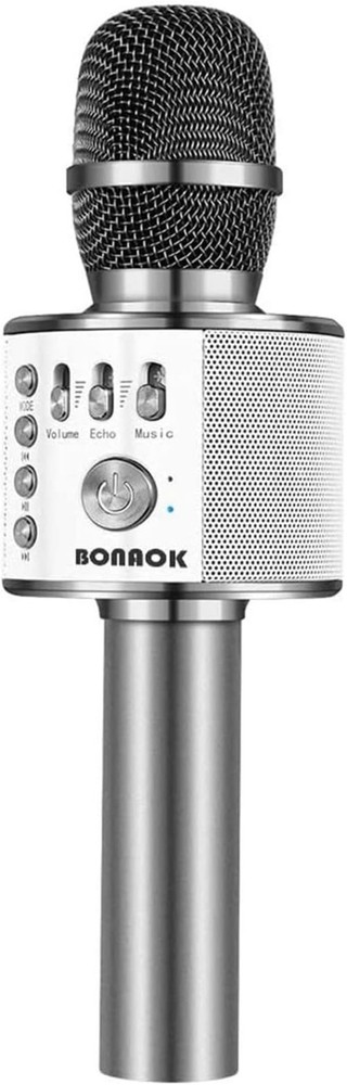 Q37 Space Gray Wireless Karaoke Microphone with High Sensitivity Audio Features