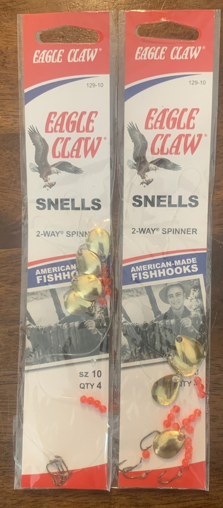 2 Packs Eagle Claw 2 Way Spinner Rigs Size 10 129-10