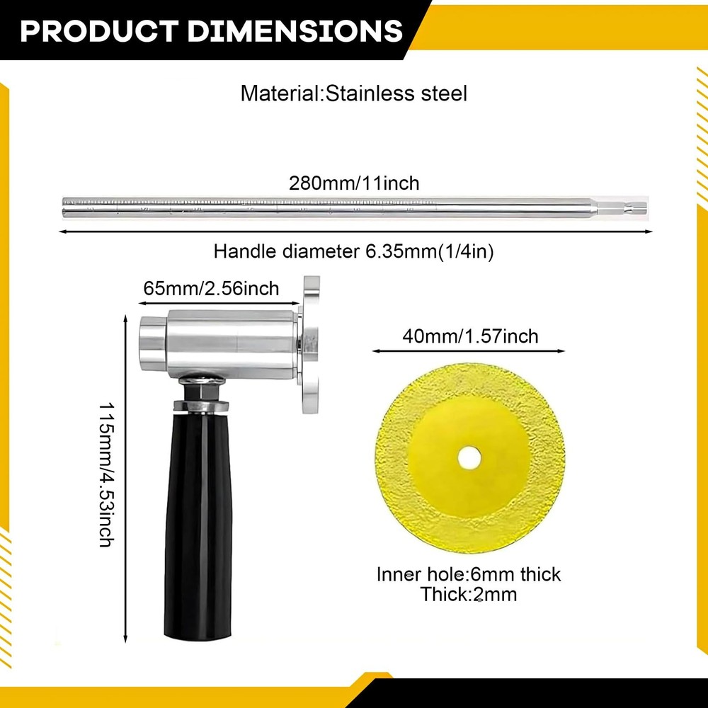 Inside Pipe Cutter for PVC Pipe Cutter, with Handle and 4 Diamond Grit Cuttin...