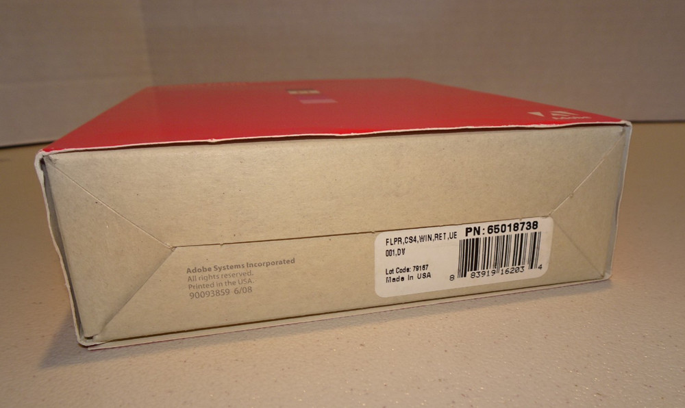 ADOBE FLASH CS4 PROFESSIONAL, Adobe Creative Suite 4, WINDOWS, Orig Pkg Serial #