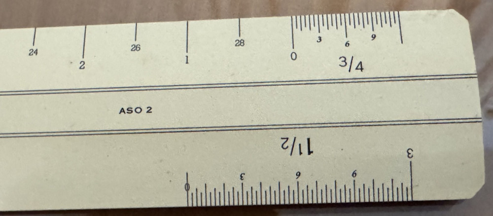 W & G Made in Australia WG/ 112 Engine Divided Ruler Drafting With sleeve