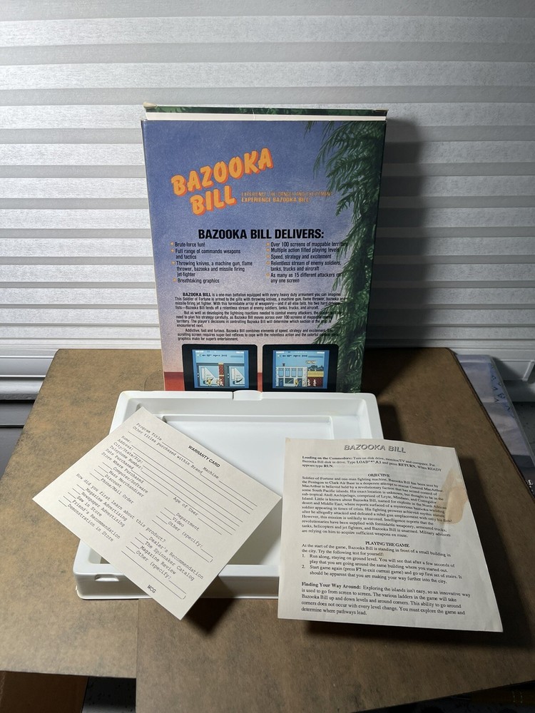 Bazooka Bill Commodore 64 Box & Manuals – 80s Rambo Style