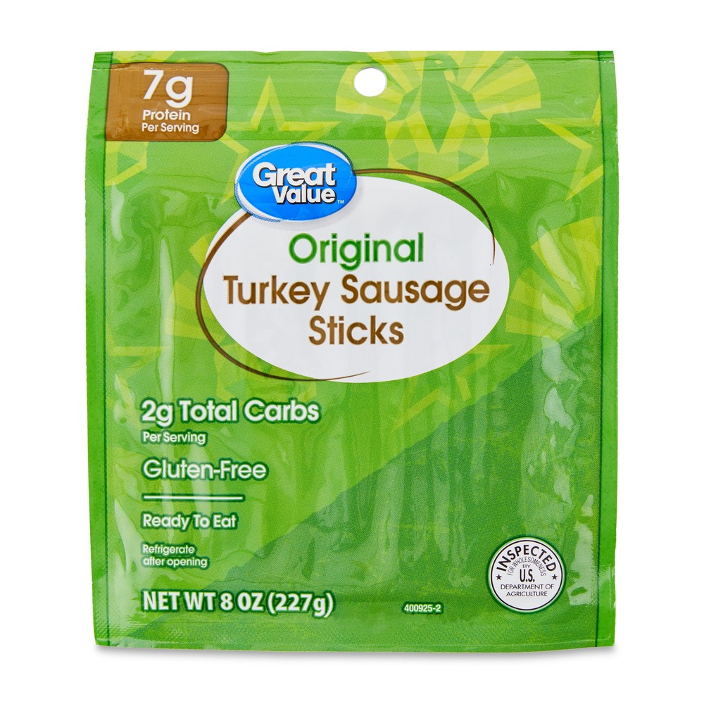 (4 pack) Original Turkey Sausage Sticks Resealable Package, 8 oz