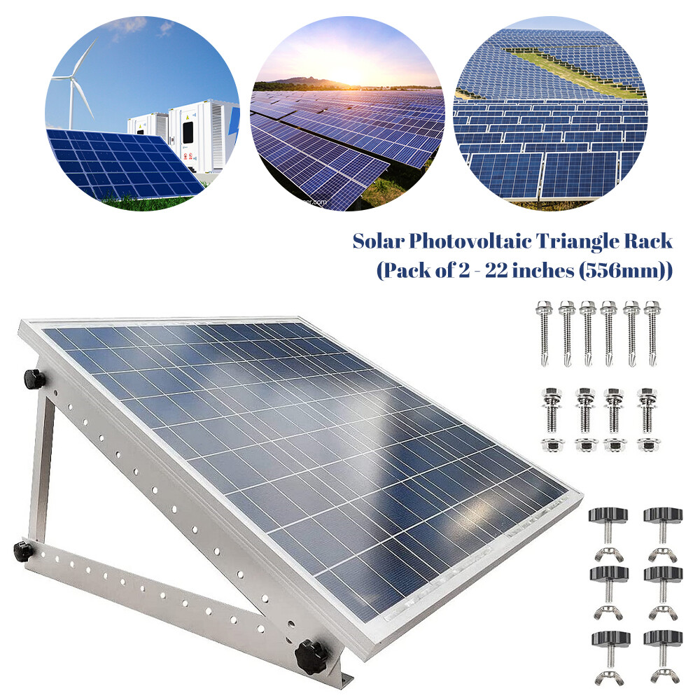 Angled Solar Panel Adjustable Mounting Frame Rails Brackets Tilt Shed Boat RV