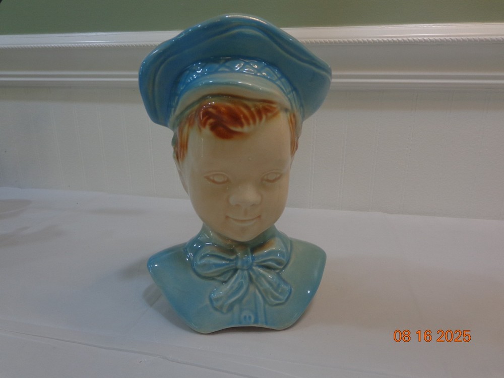 Vintage Blue Boy Sailor Planter