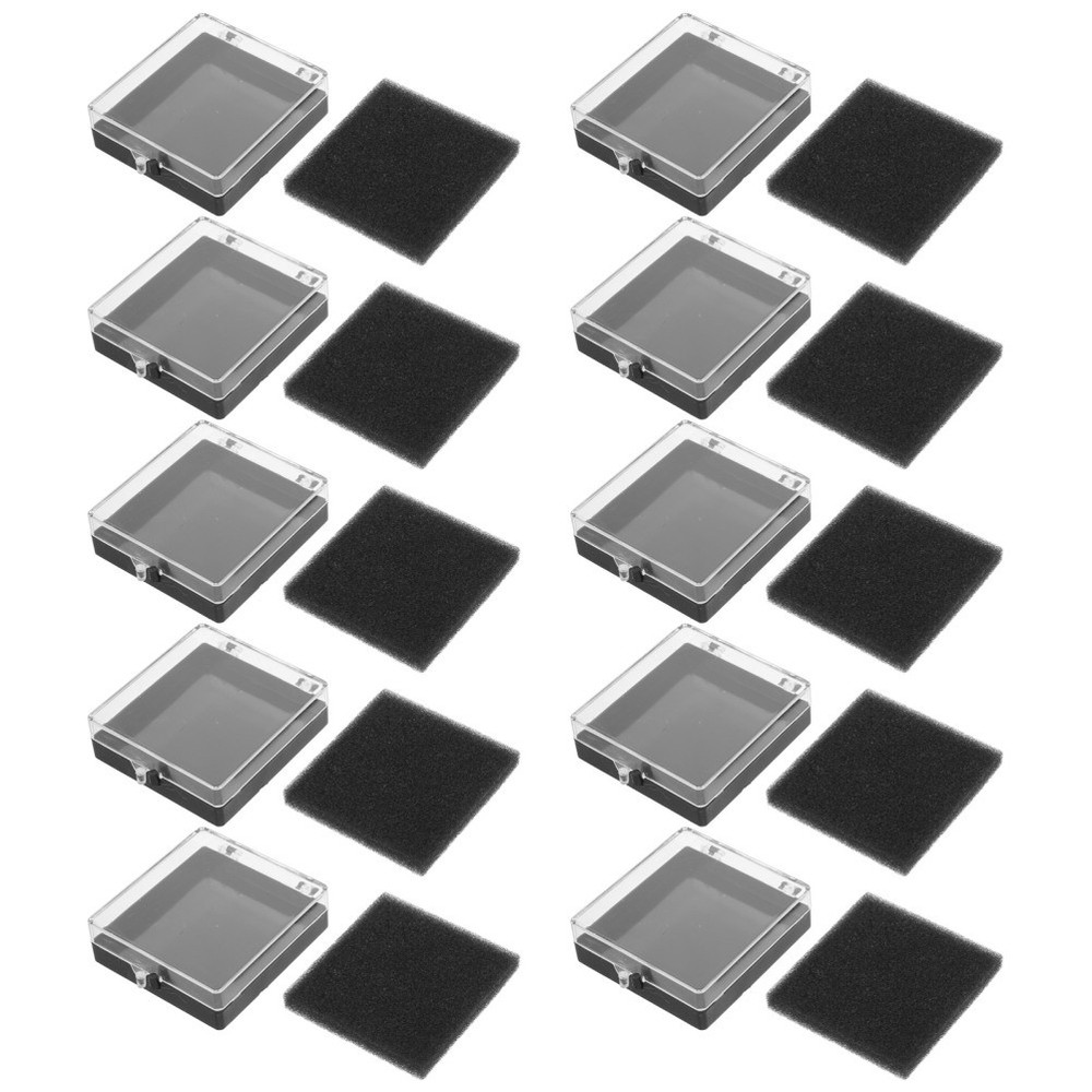 10 Pcs Plastic Pin Storage Case Brooch Display Boxes Collection Holder Lapel