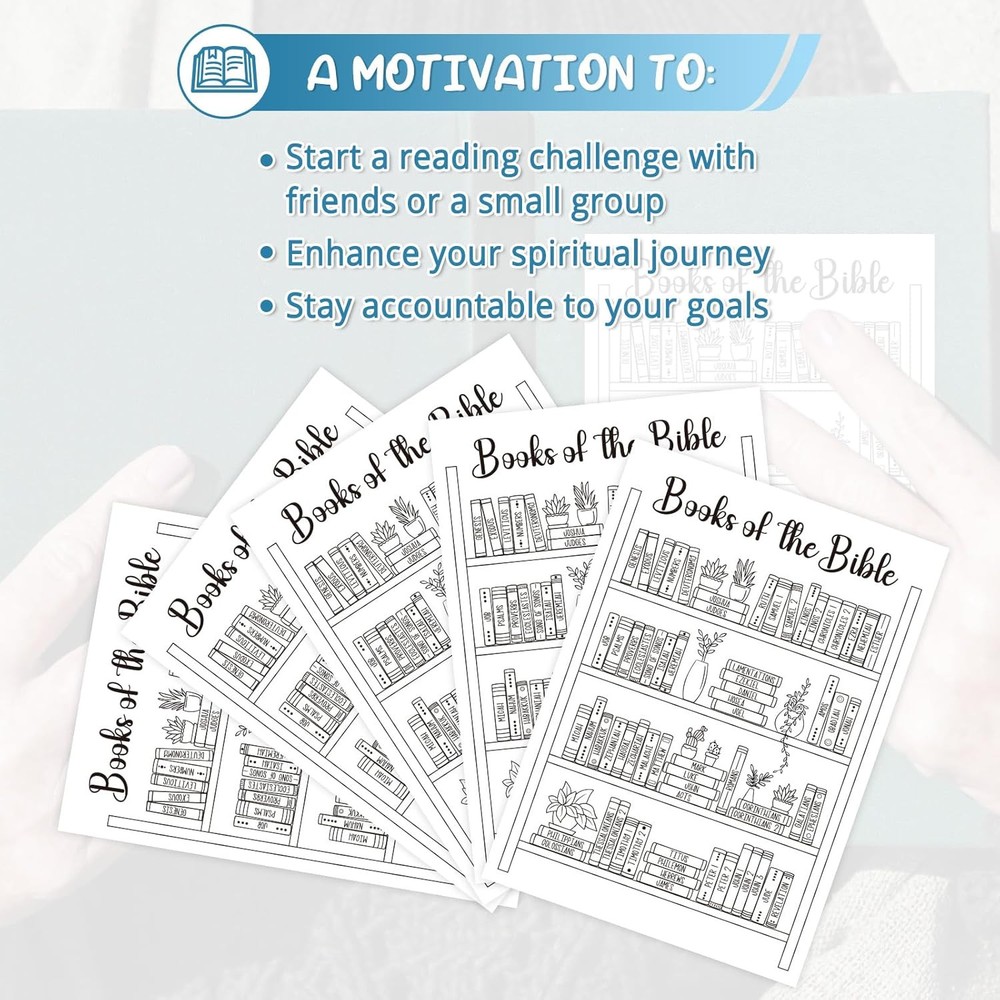 Bible Tracker Sticker - Bookshelf Coloring Page, Reading Tracker for Study & Org