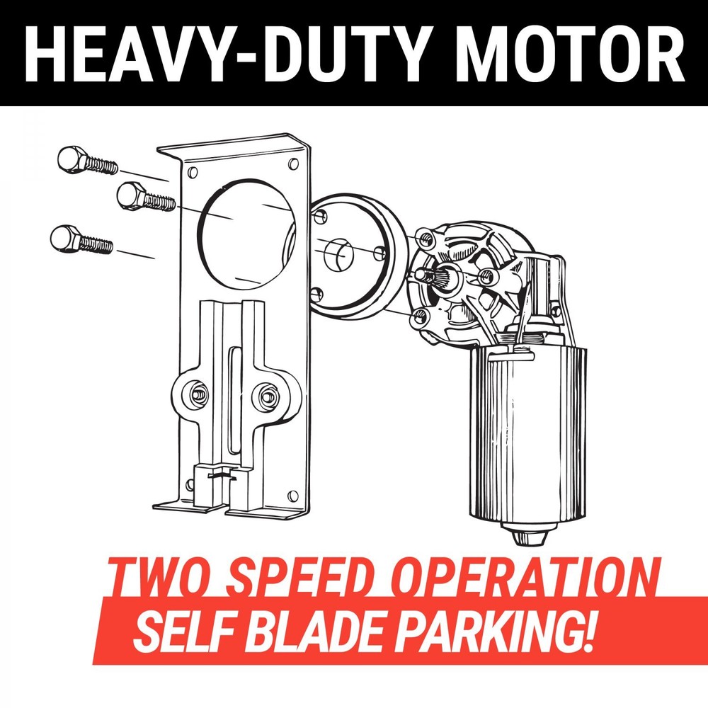 Adjustable 3 Position Power Windshield Dual Wiper Kit w/ Switch & Harness