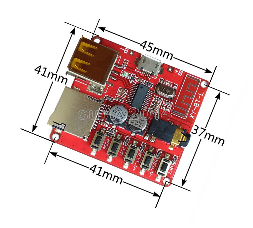 3.7-5V Bluetooth 4.1 Audio Decoder MP3 Player Board Micro USB TF SD Card Module