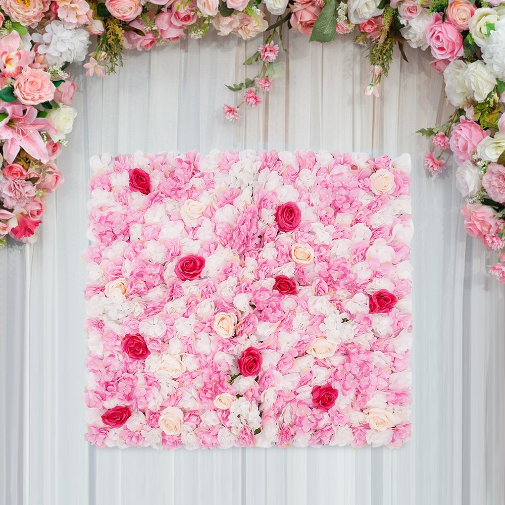50*50*12cm Artificial Flower Wall Panel Flower Wall Mat Silk Rose Flower Panel