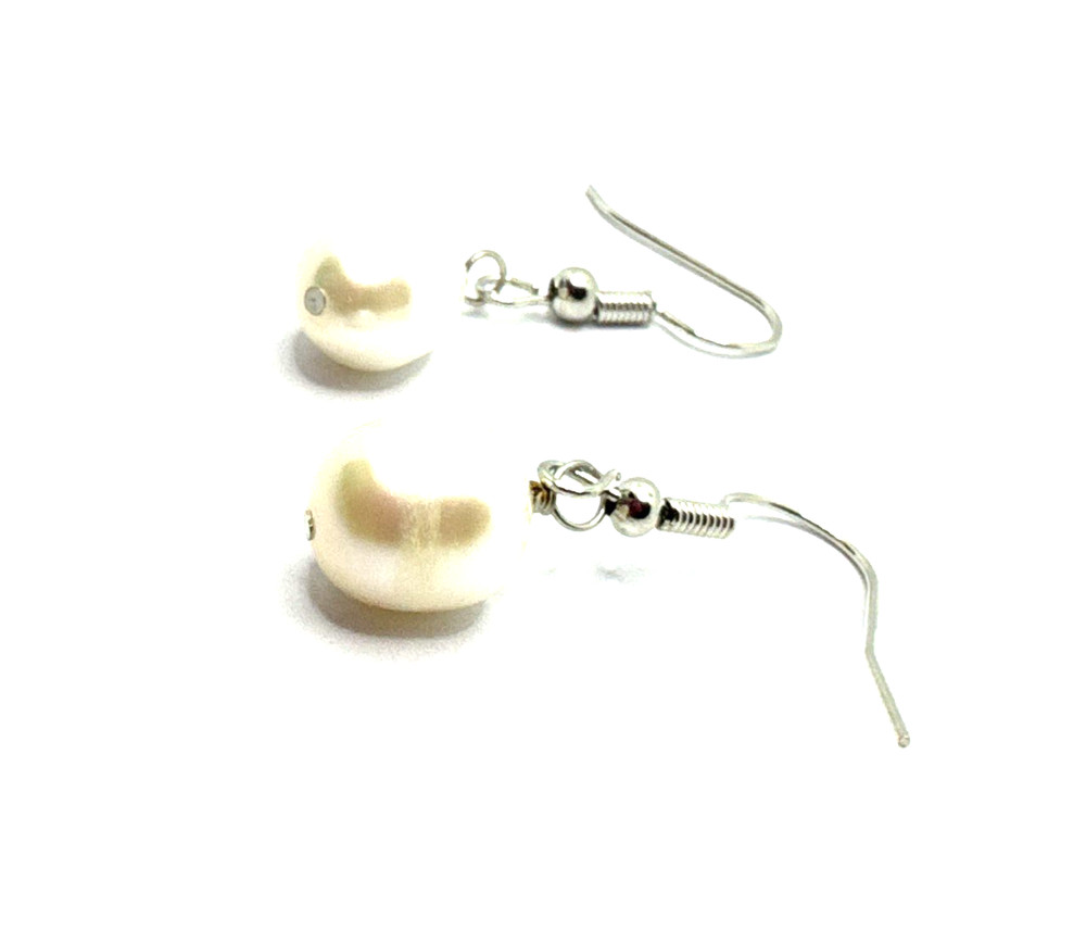 Brighton Ivory Colored Pearls Beads Silver Custom Earrings