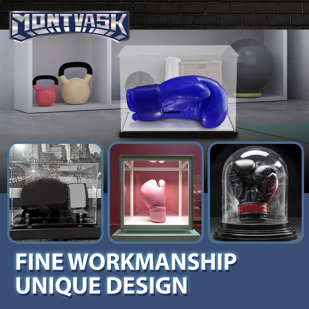 New Clear Single Boxing Glove Horizontal Display Case