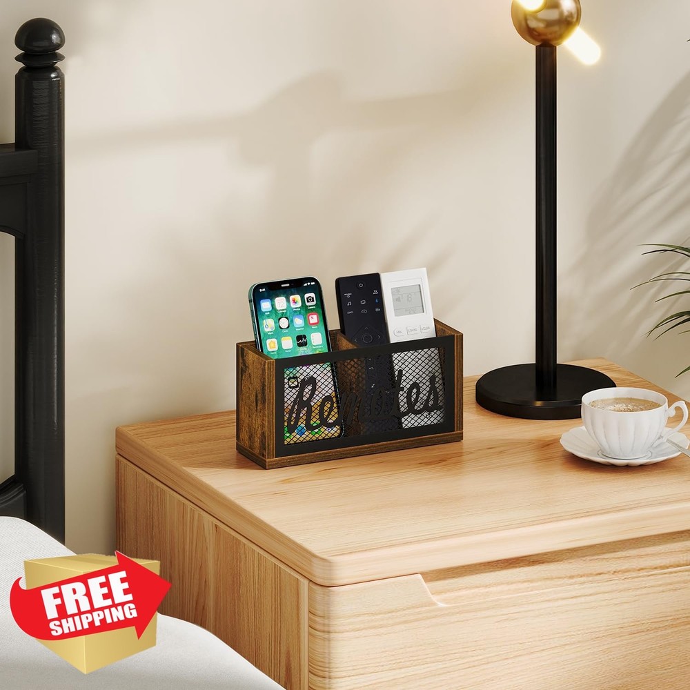 YINMIT Remote Control Holder Wall Mount Table Organizer Black