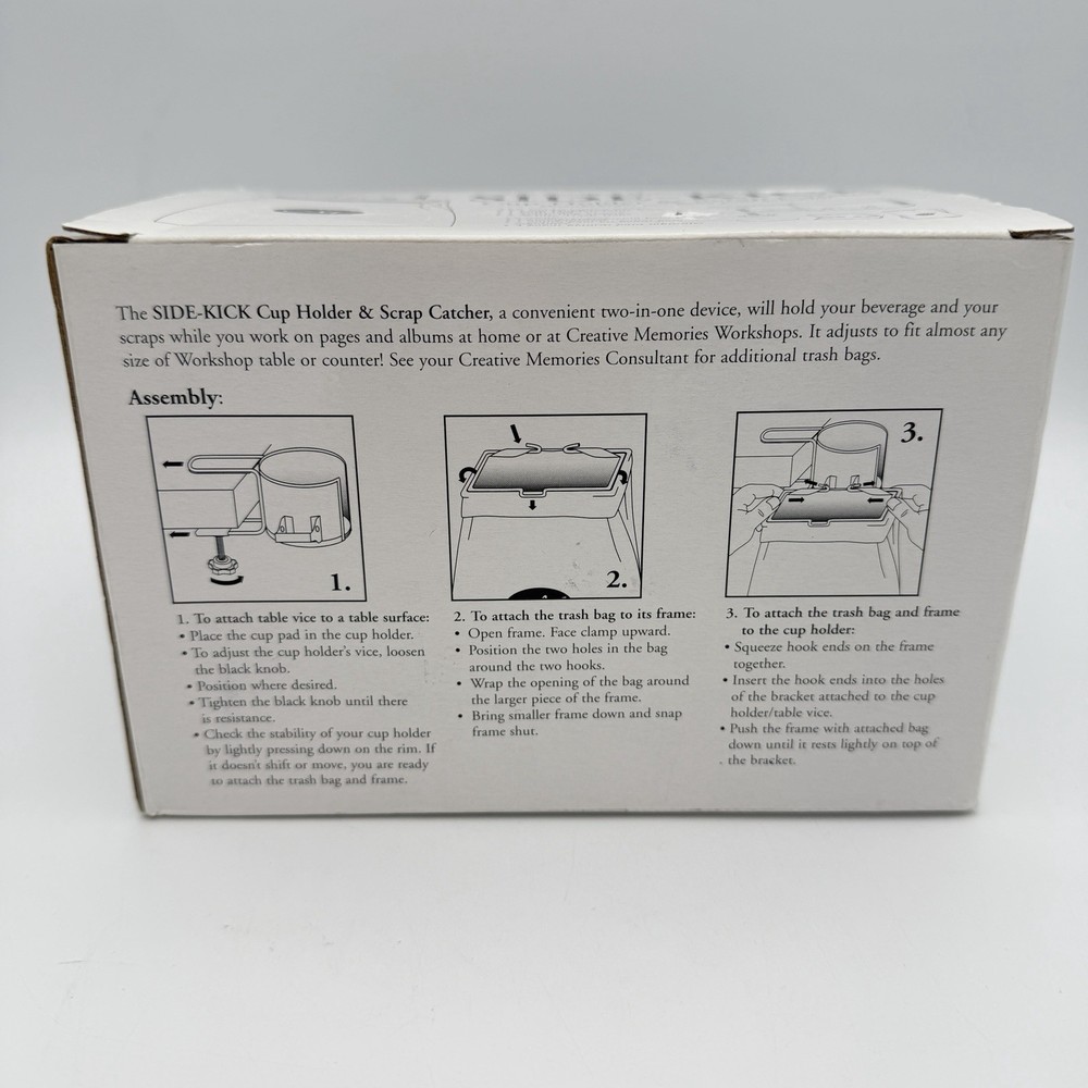 Creative Memories Side-Kick Cup Holder & Scrap Catcher Craft Table Clamp Set
