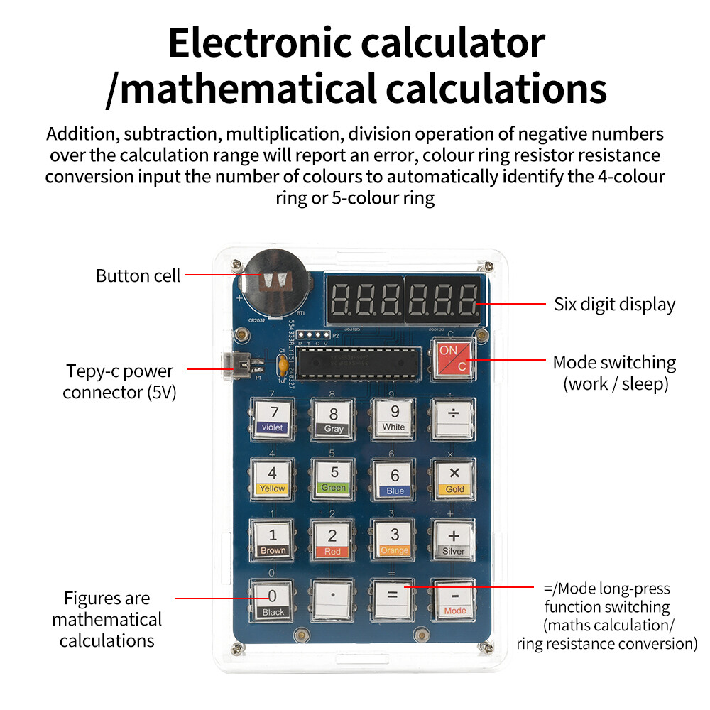 LED Display DIY Calculator Making Electronic Kit MCU Soldering Practice Project