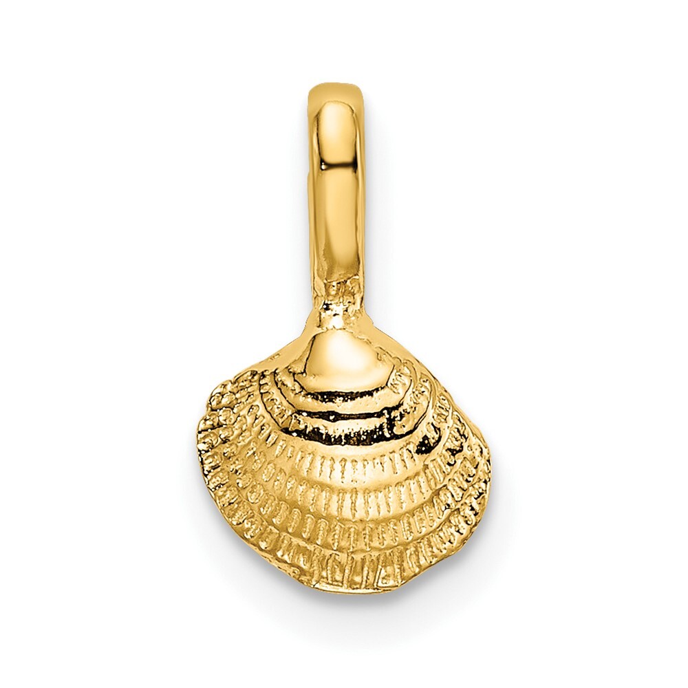 10K Yellow Gold Mini Clam Shell Pendant