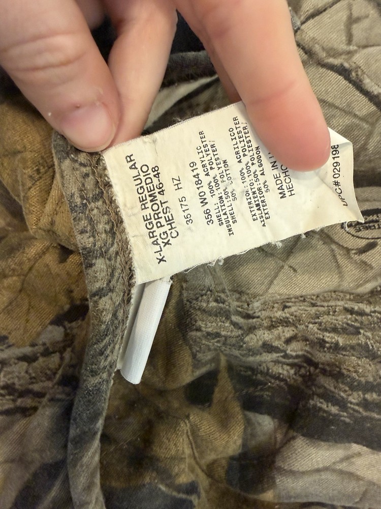Real Trees Zip Up Camo Jacket Men's X-Large Regular Problem With Zipper Pictured