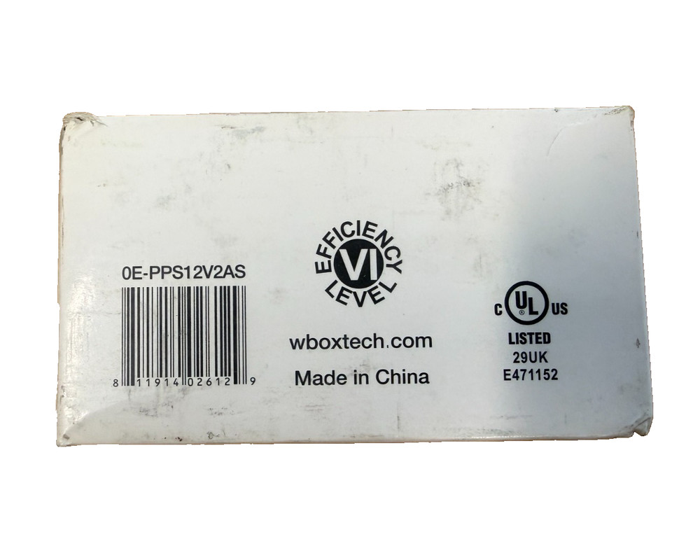 WBOX Technologies 0E-PPS12V2AS 12VDC, 2AMP, With Ground - Power Supply
