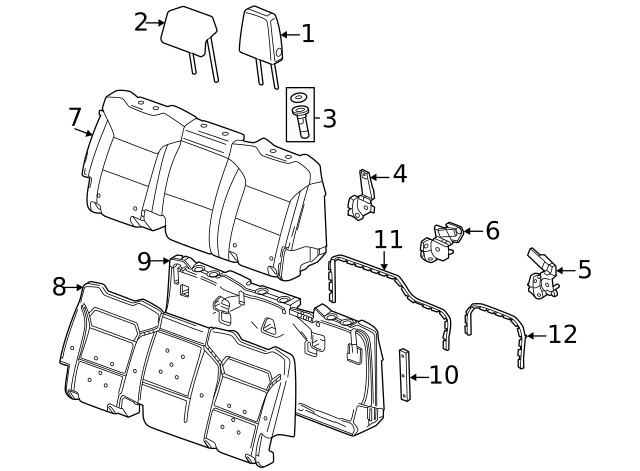 Genuine GM Headrest Outer 85813599
