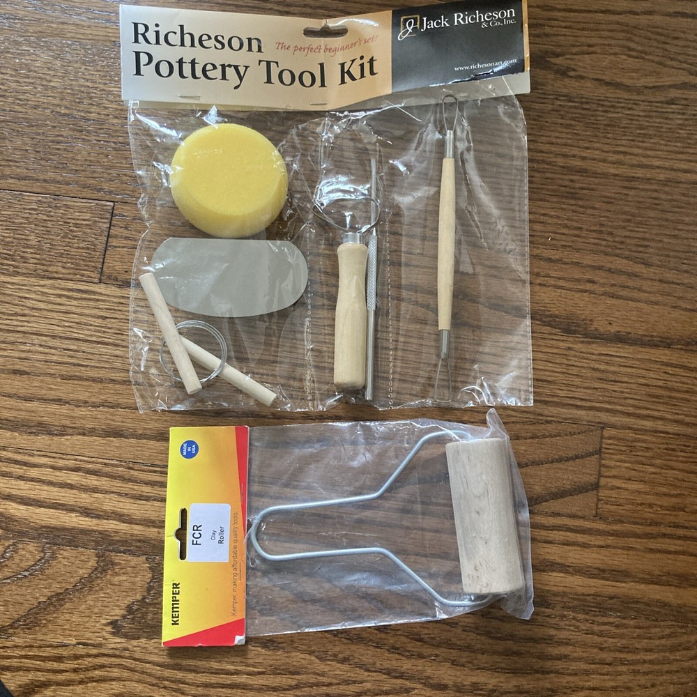 Richeson 6-Piece Pro Pottery Tool Kit & Kemper Clay Roller