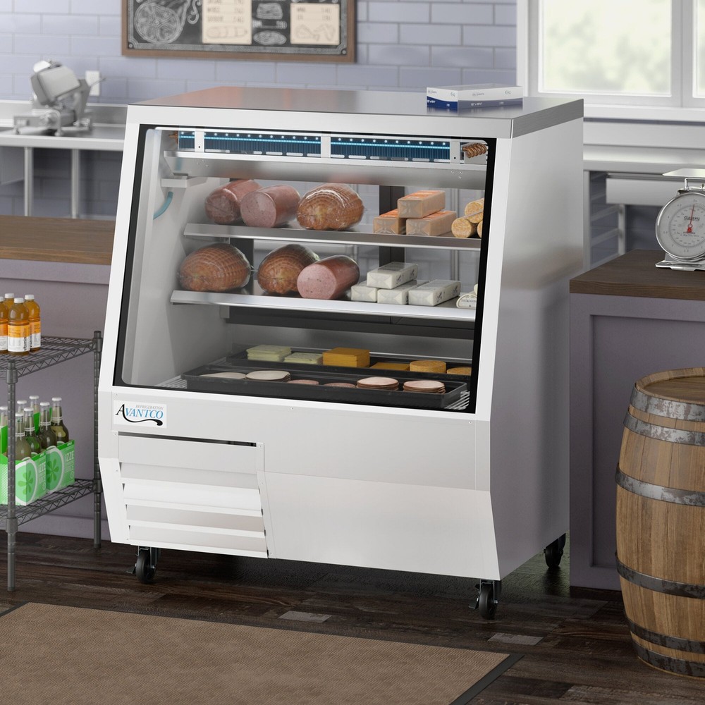 50" White Square Glass Refrigerated Deli Case