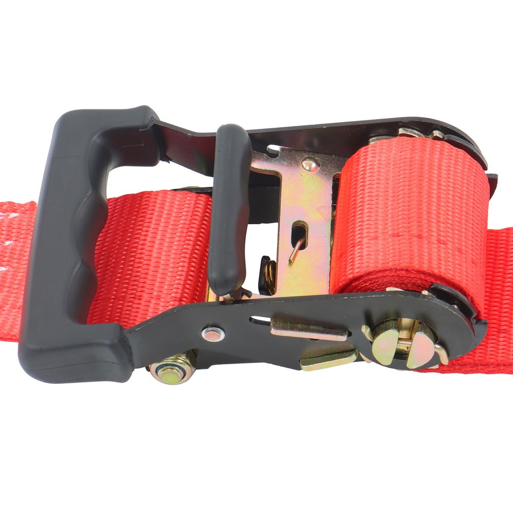 LABLT Secure Cargo E Track Wheel Chock System 8' Red Ratchet Tie Down Straps