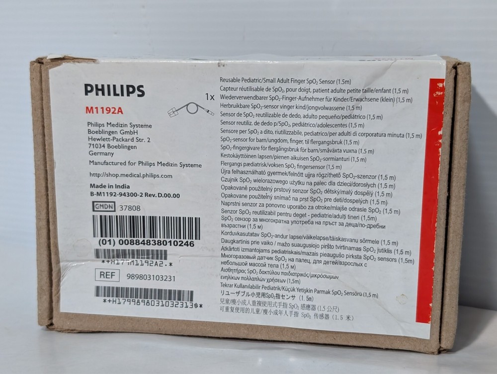 Philips M1192A Pediatric Soft SpO2 Sensor Original w/ Packing