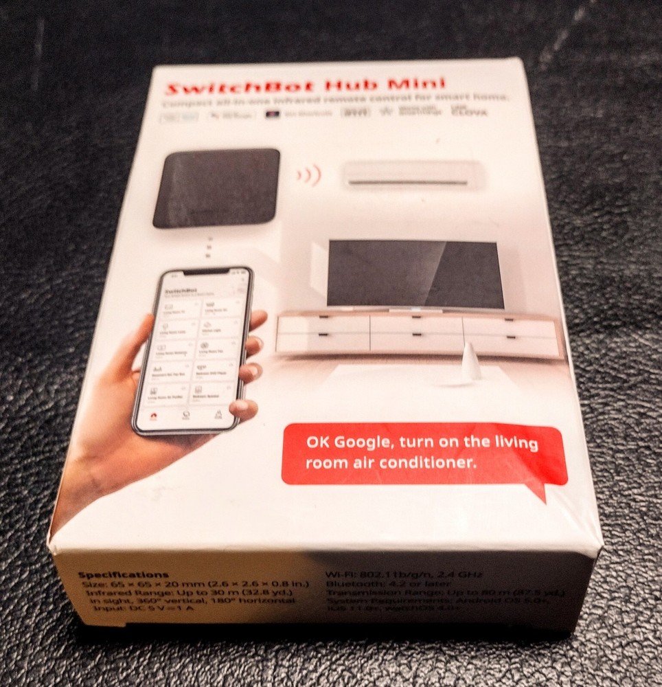 Open Box SwitchBot Hub Mini Smart Remote, IR Universal, WiFi Blaster Black