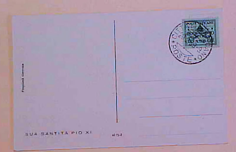 VATICAN   1939 FEB 20 on CARD