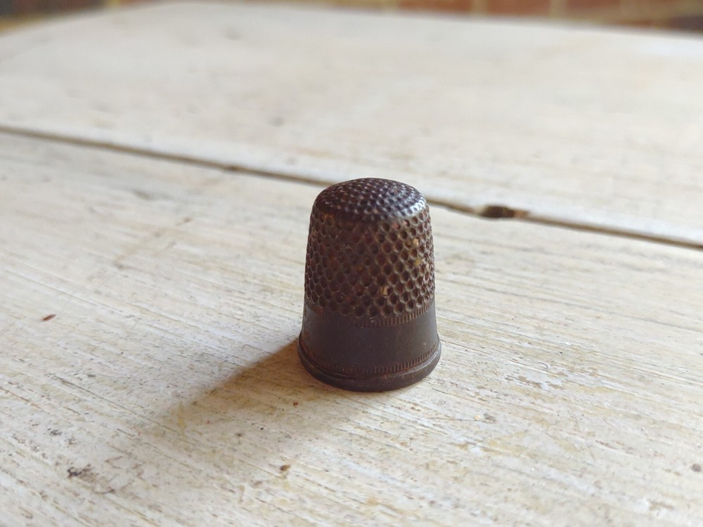 Antique EARLY Handcrafted METAL Sewing THIMBLE
