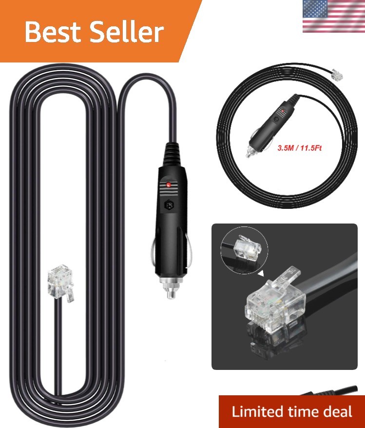Flexible 11.5ft Radar Power Adapter - Compatible with Escort & Beltronics Models