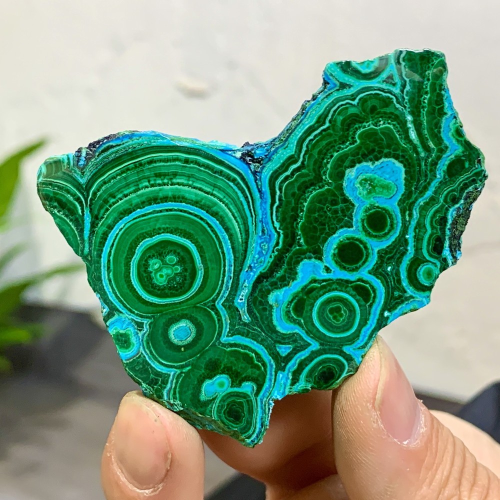 94G Natural Chrysocolla/Malachite transparent cluster rough mineral sample