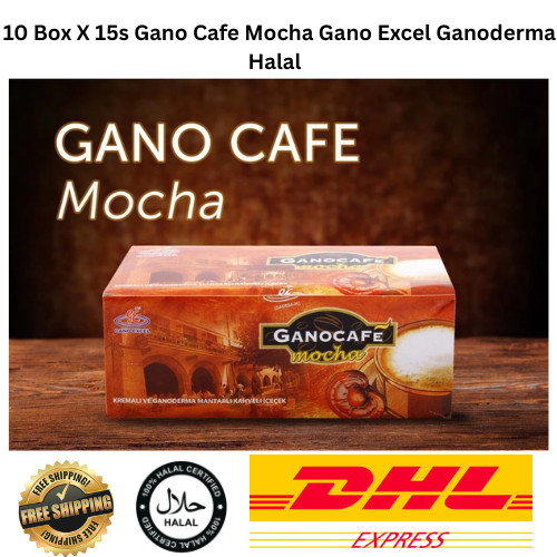 10box X 15 sachet  Gano Cafe Mocha Gano Excel Ganoderma Halal - DHL EXPRESS