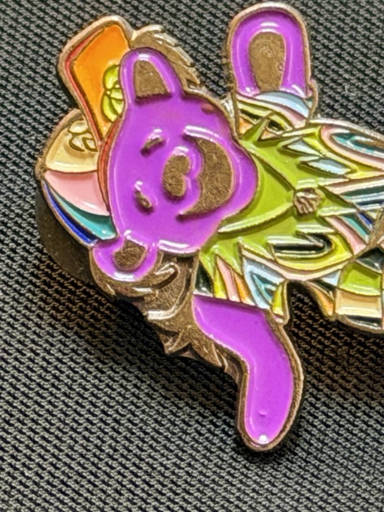 Grateful Dead Dancing Bear Hat Pin Purple & Multicolor