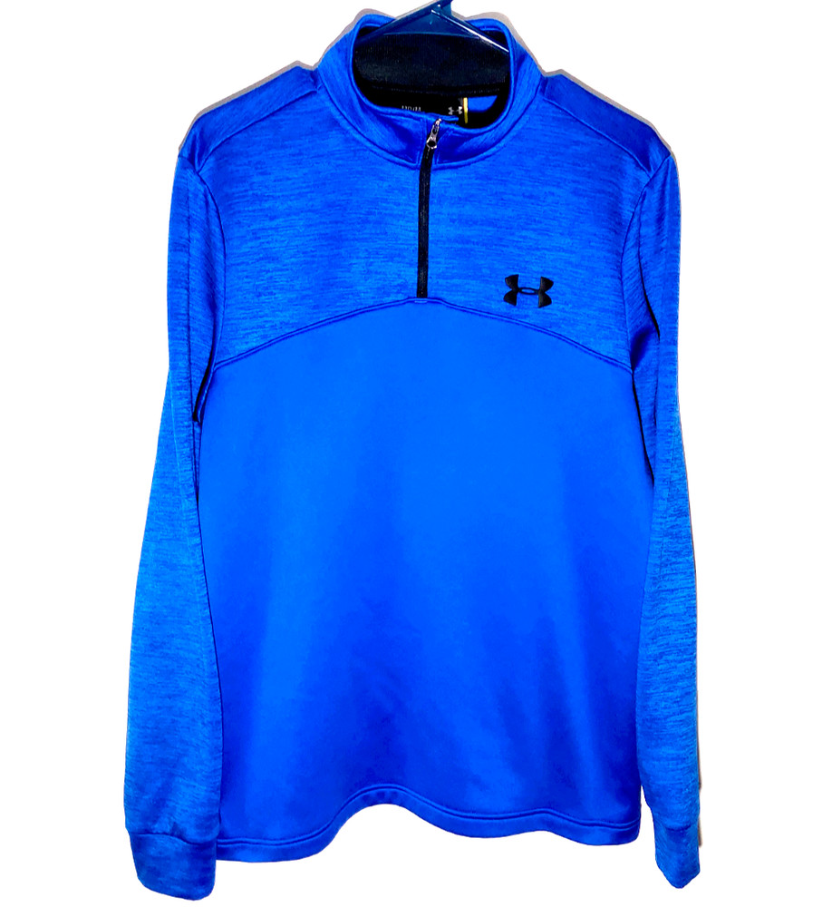 Under Armour Coldgear Jacket | 1/4 Zip Blue Polyester Outerwear | Mens Medium