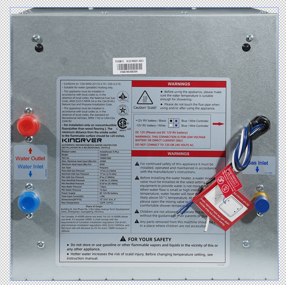 65,000 BTU RV Tankless Water Heater Propane Gas w/ 15"x18" Door Replace 6 Gallon