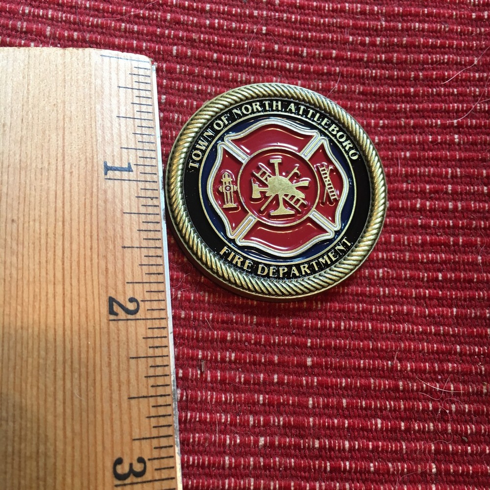 North Attleboro Mass. Fire Dept. Challenge Coin 30th Anniversary old Engine 1