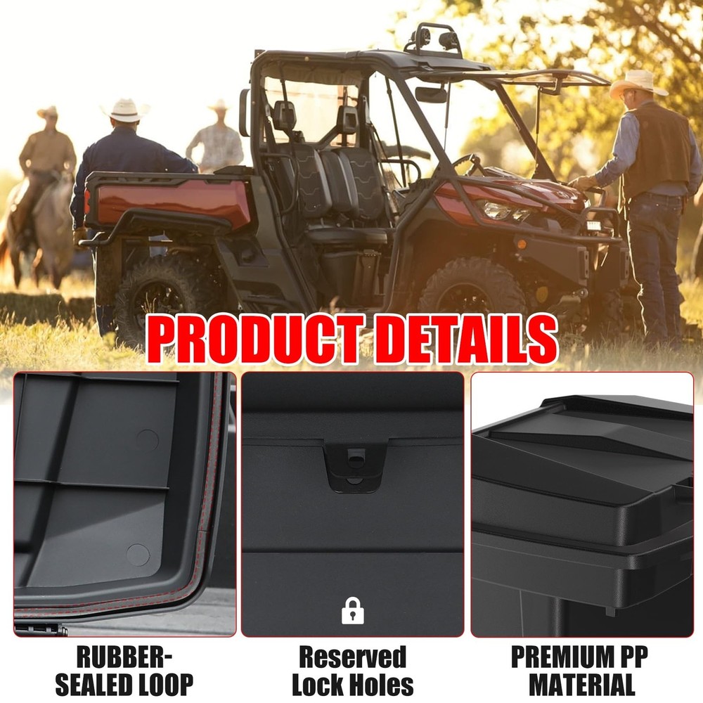 20L UTV Cargo Storage Box for Can-Am Defender/Commander, Waterproof Removable...