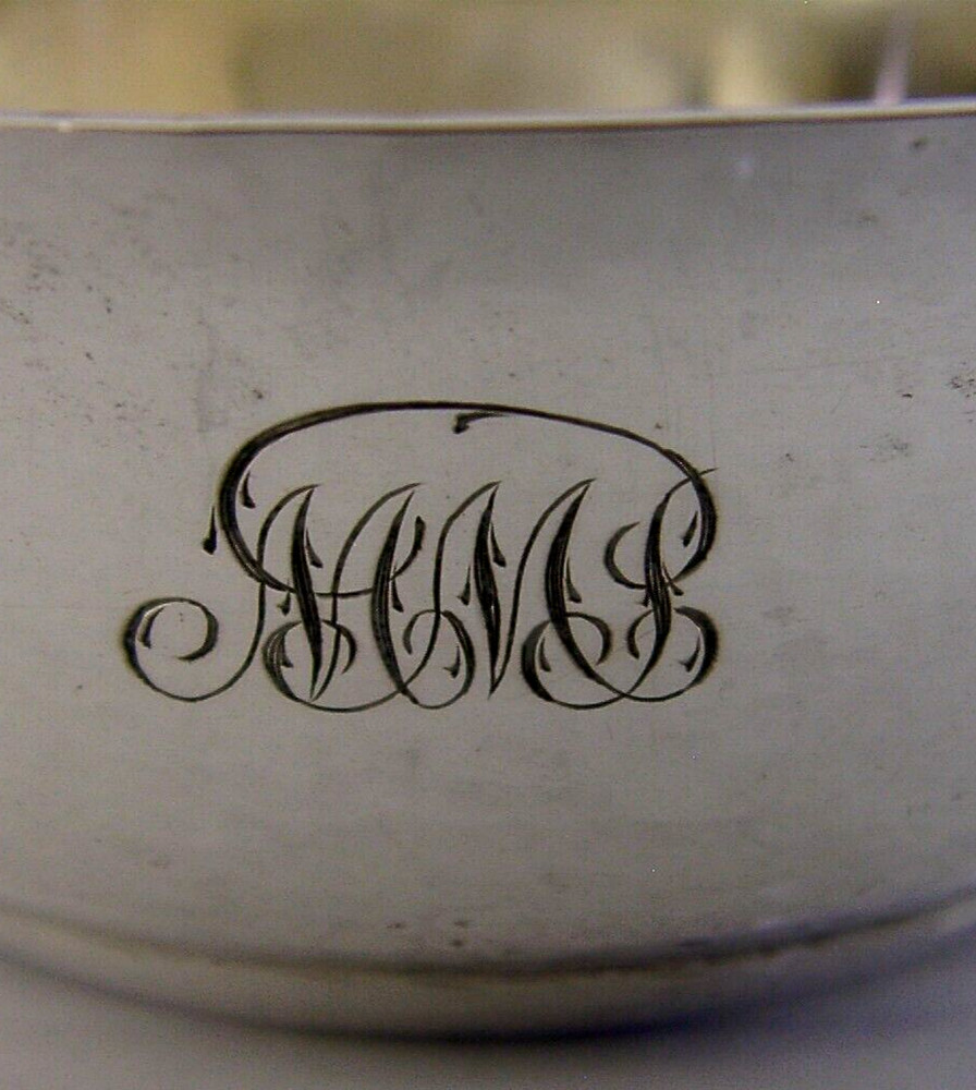 GERMAN ARTS & CRAFTS SOLID SILVER WOODEN TWO HANDLED BOWL c1910 ANTIQUE 150g