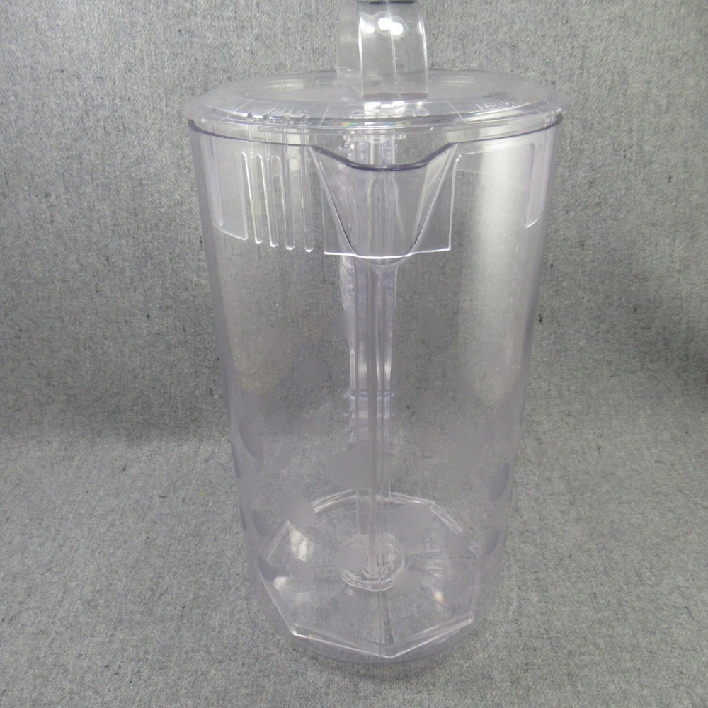 Pampered Chef Quick Stir 2 Quart Clear Pitcher Polka Dot Pattern # 2272 USA