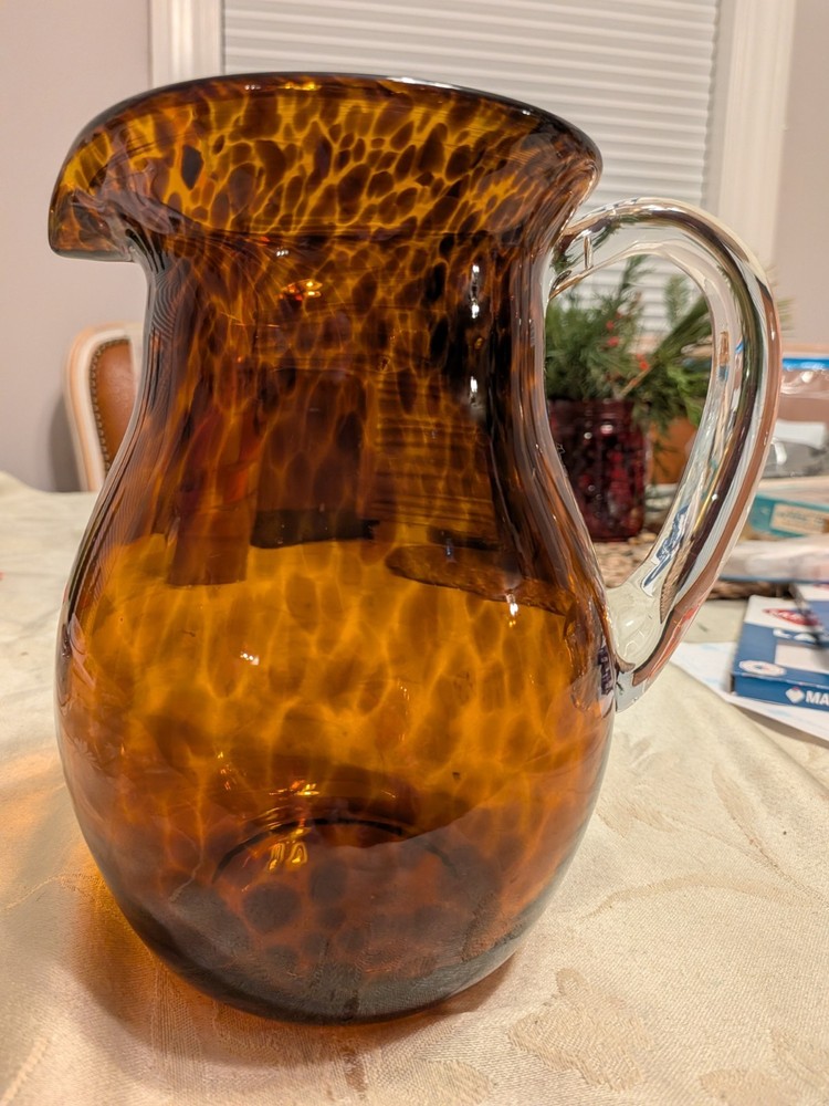 Beautiful Tortoise shell Lipped Pitcher With Applied Handle