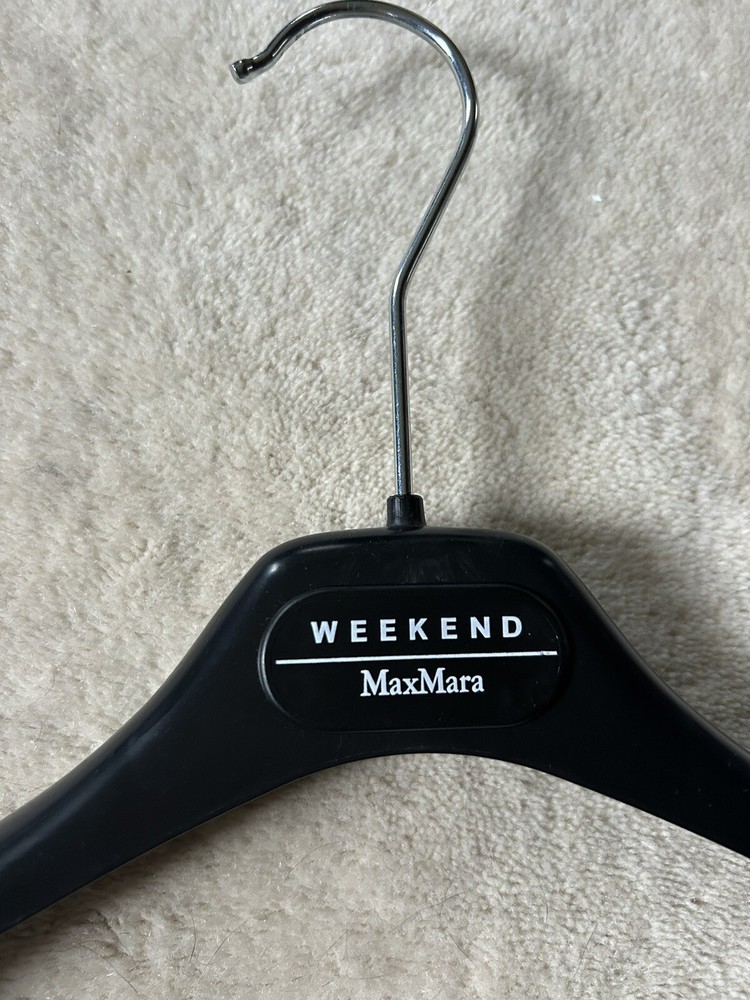 Designer Hanger ~ WEEKEND MAX MARA ~ Black Plastic/White/Silver
