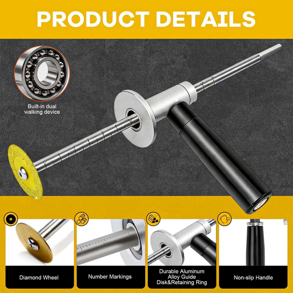 Inside Pipe Cutter for PVC Pipe Cutter, with Handle and 4 Diamond Grit Cuttin...