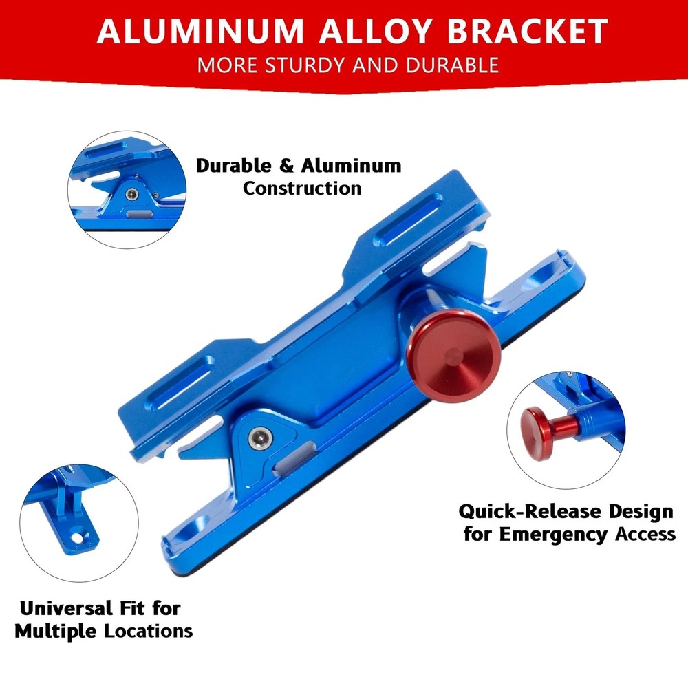 Quick Release Car Fire Extinguisher Mount – Blue Adjustable Aluminum Roll Bar