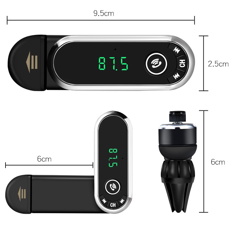 2 in 1 FM Transmitter Universal Phone Holder Host Car Bluetooth hands-free Kit