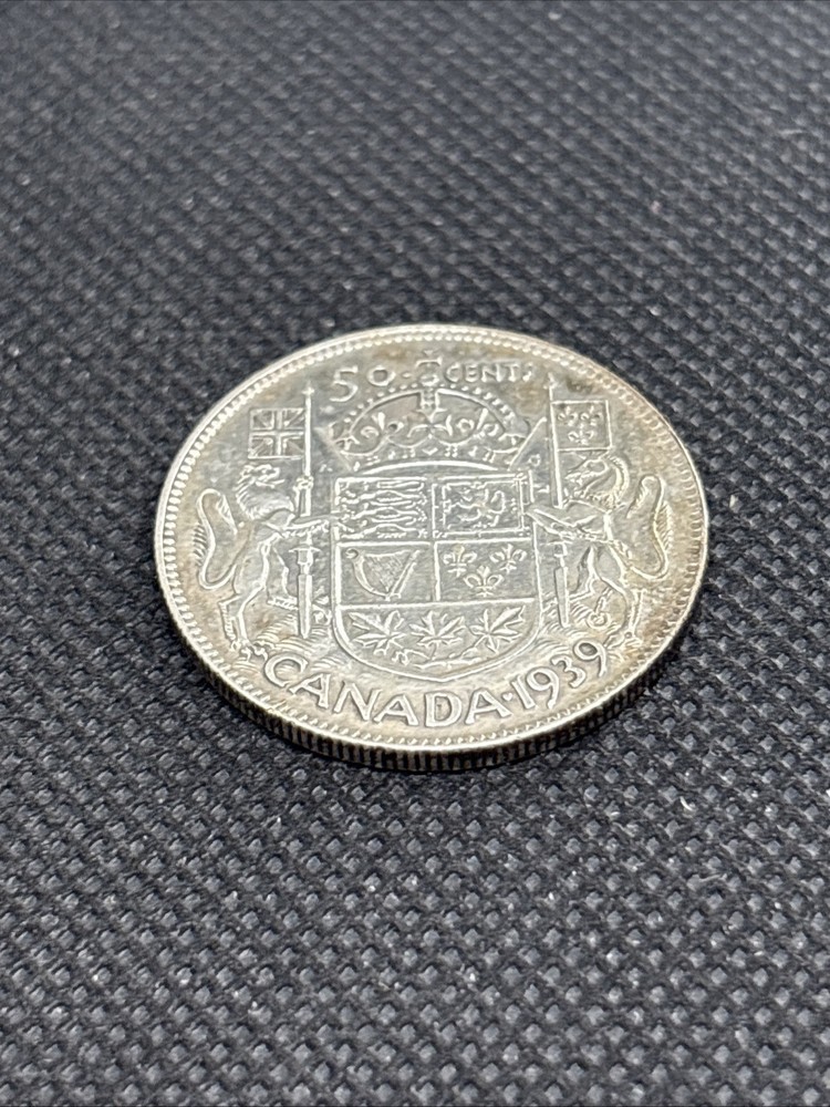 1939 Canada 50 Cents Silver Half Dollar Coin