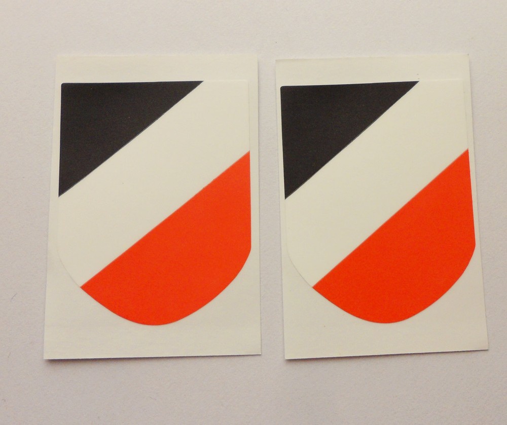 2PCS WW2 GERMAN HELMET STICKER DECAL SET