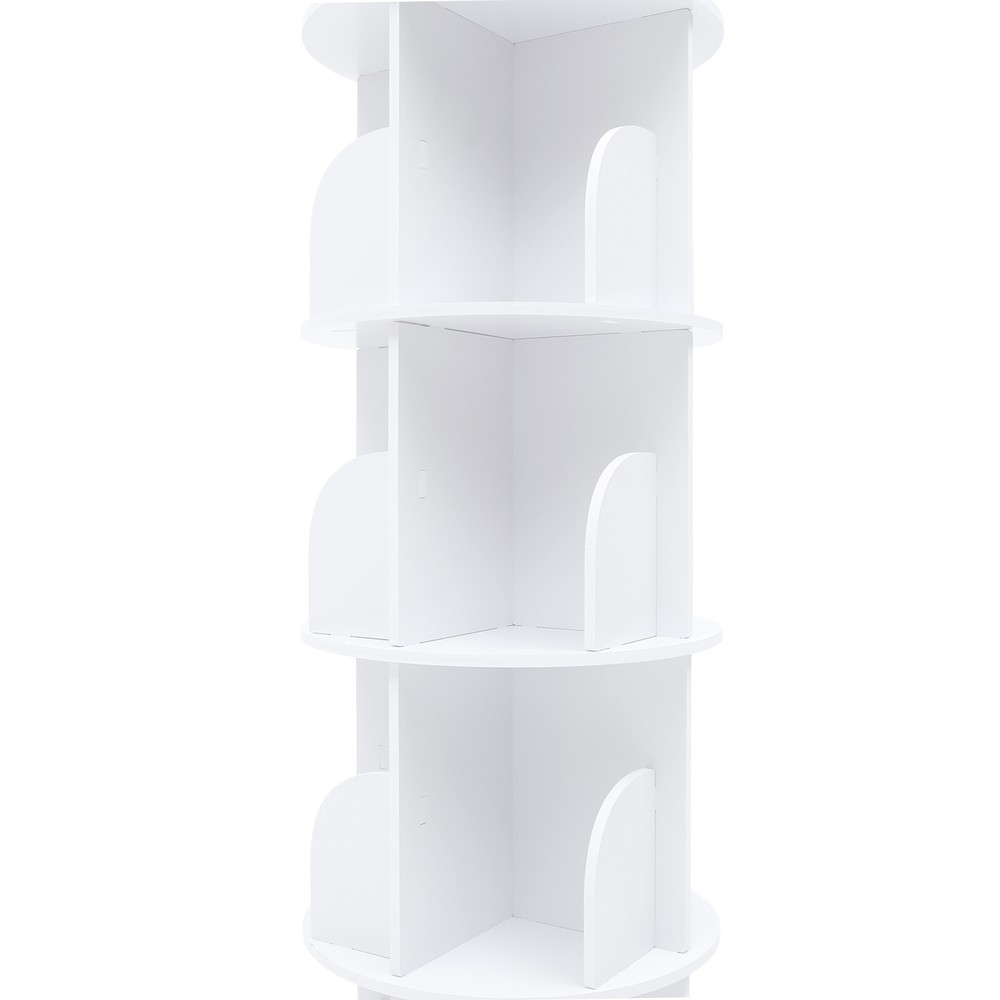 Rotating Bookshelf 360 Display Floor Standing Bookcase Storage Rack 4 Tier