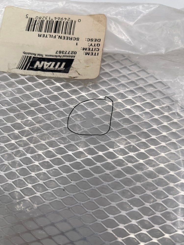 Used, Titan 0277367, Screen Filter (2 small chips in filter)